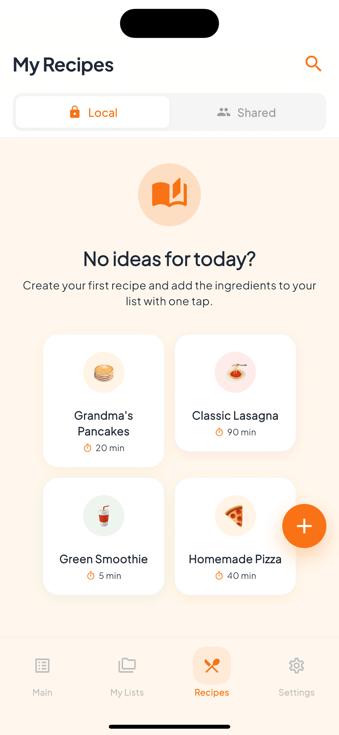 Gestiona tus recetas y añade ingredientes en un toque